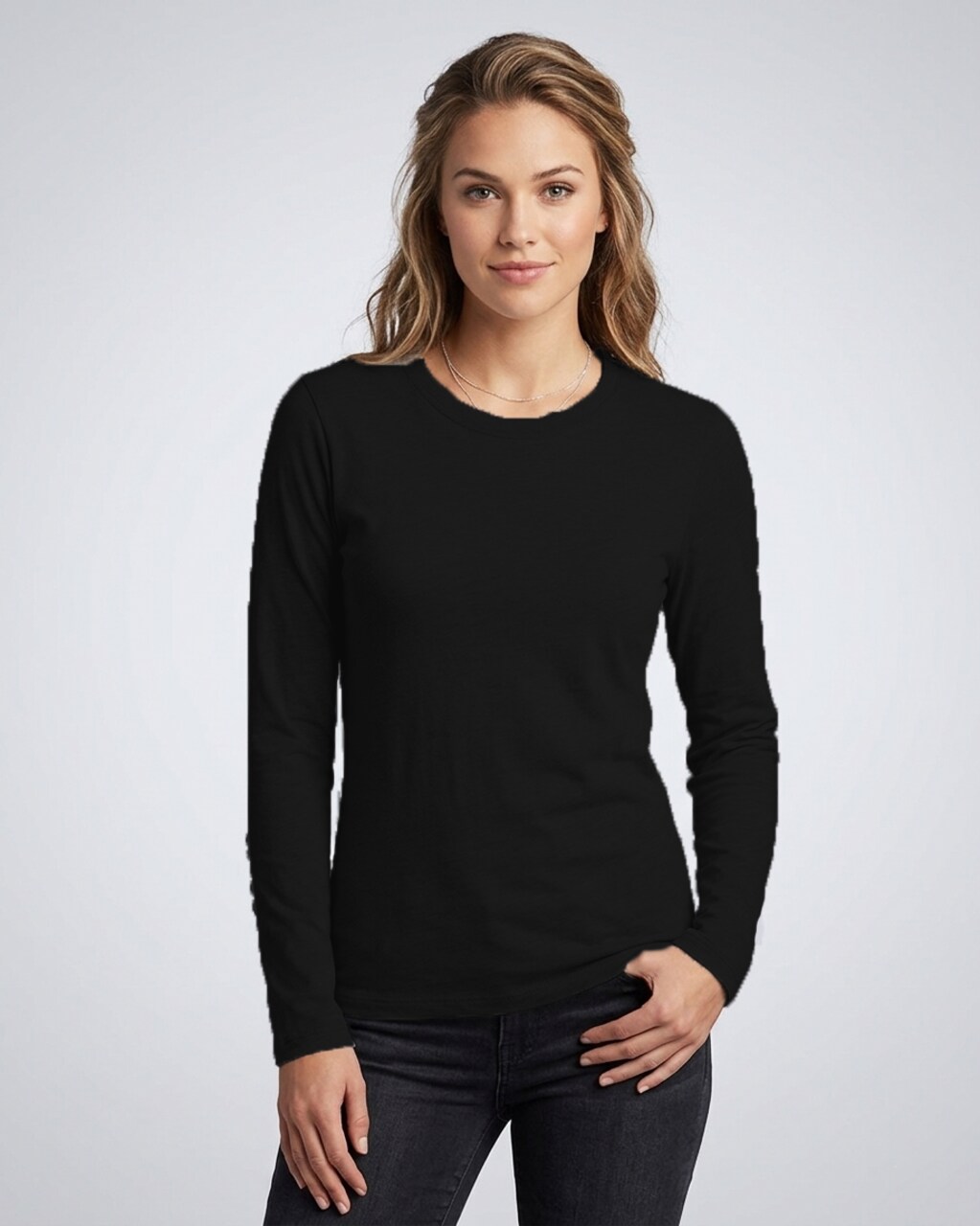 BELLA + CANVAS Women’s Jersey Long Sleeve Tee Lightweight Airlume Cotton Semi-Relaxed Fit Everyday Casual Shirt